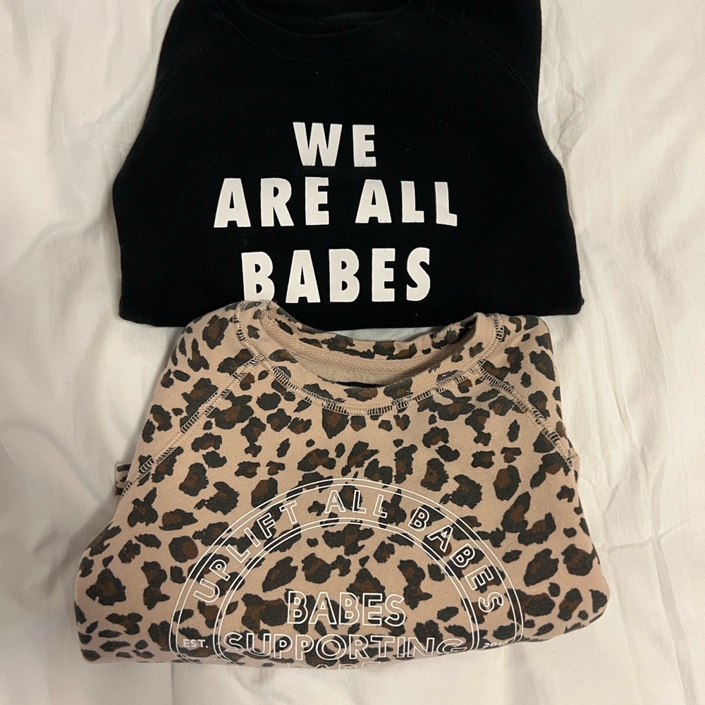 Brunette The Label Kids Sweatshirt Set - Black & Tan Leopard